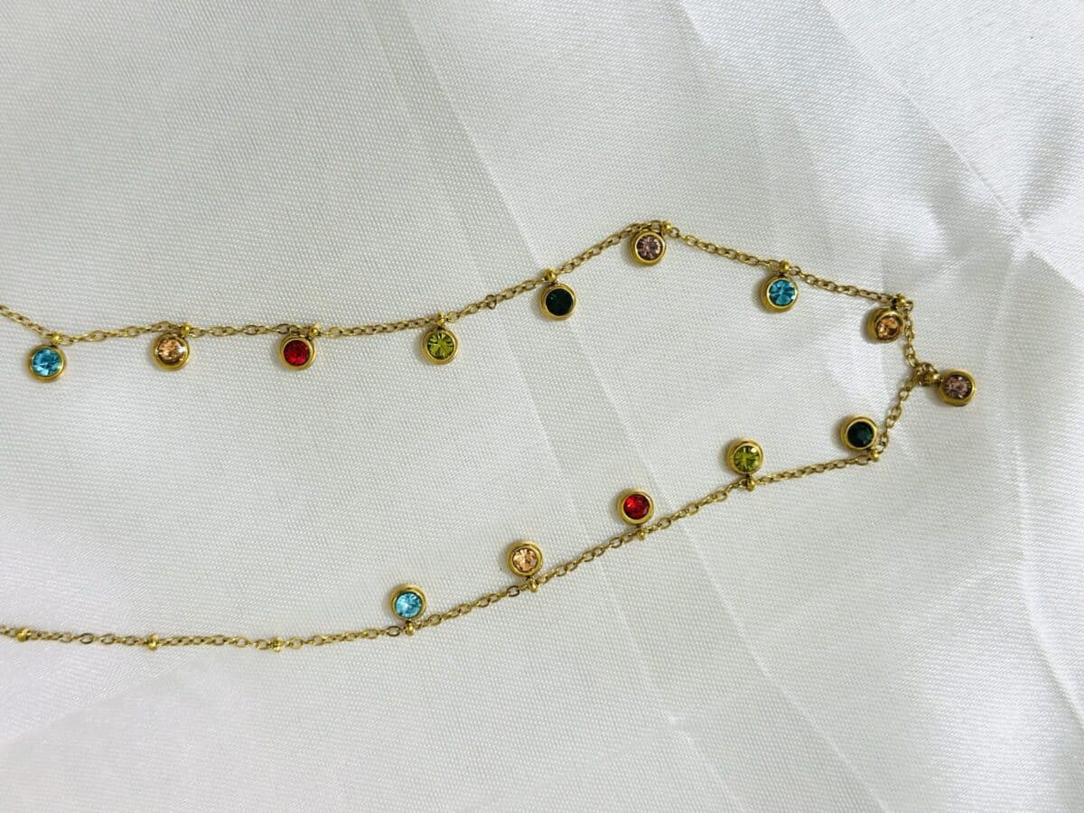 Anti Tarnish Aurora Multi Stone Necklace