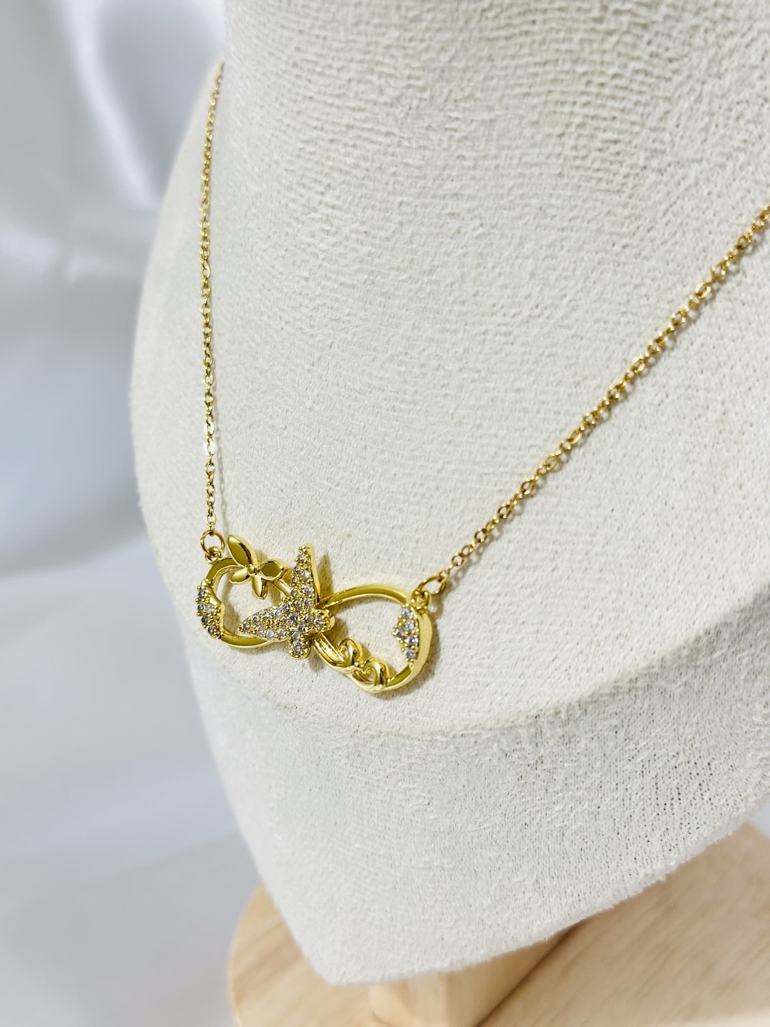 Anti Tarnish Butterfly Infinity Necklace