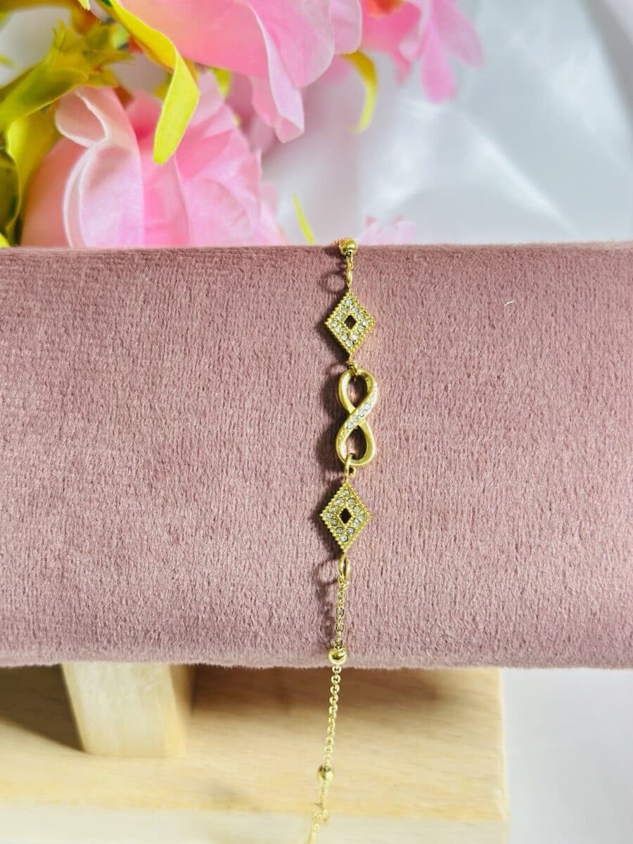 Anti Tarnish Infinity Diamond Charm Bracelet