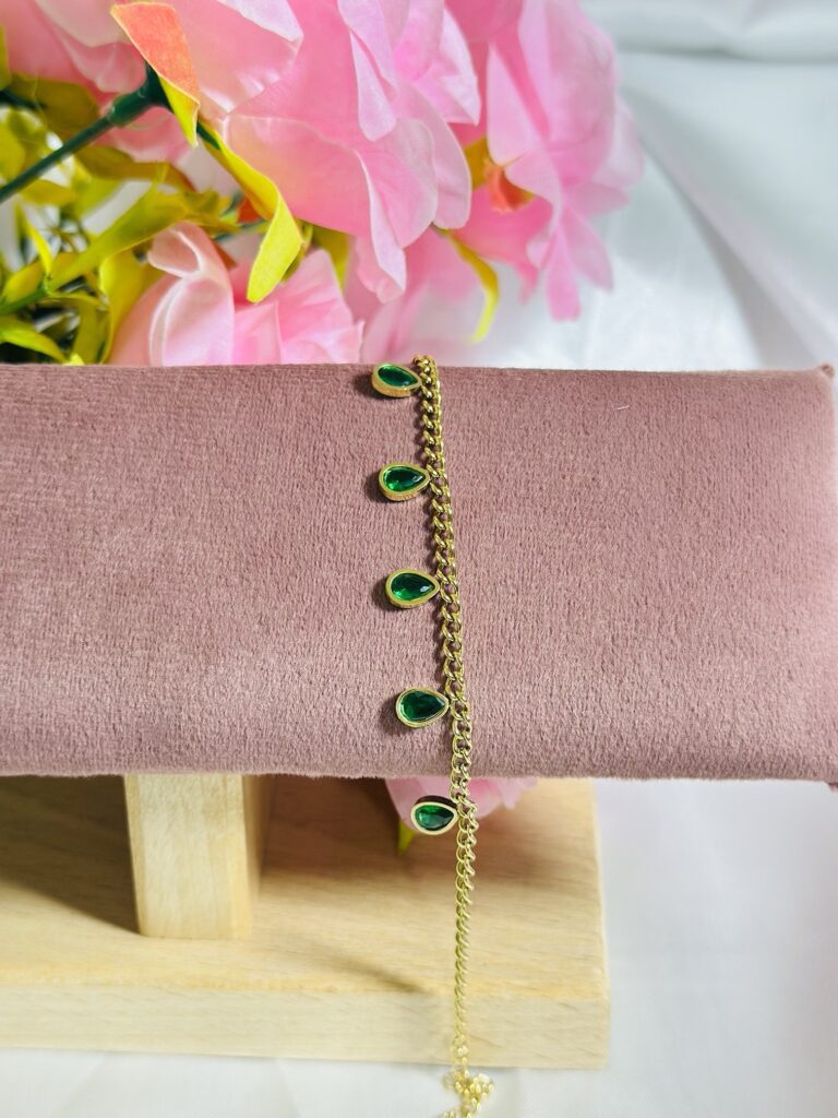 Anti Tarnish Pearl Drop Chain Bracelet