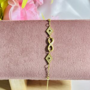 Anti Tarnish Infinity Diamond Charm Bracelet