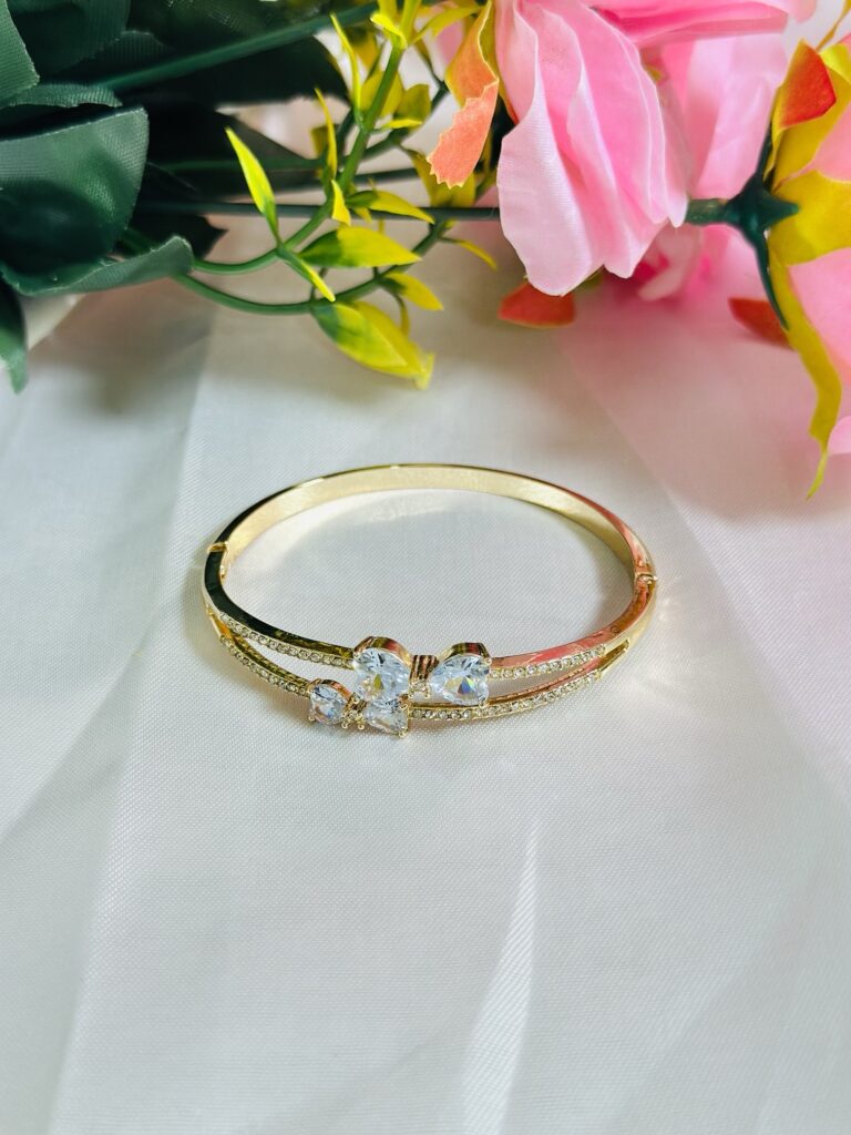 Anti Tarnish Triple Crystal Luxe Bangle