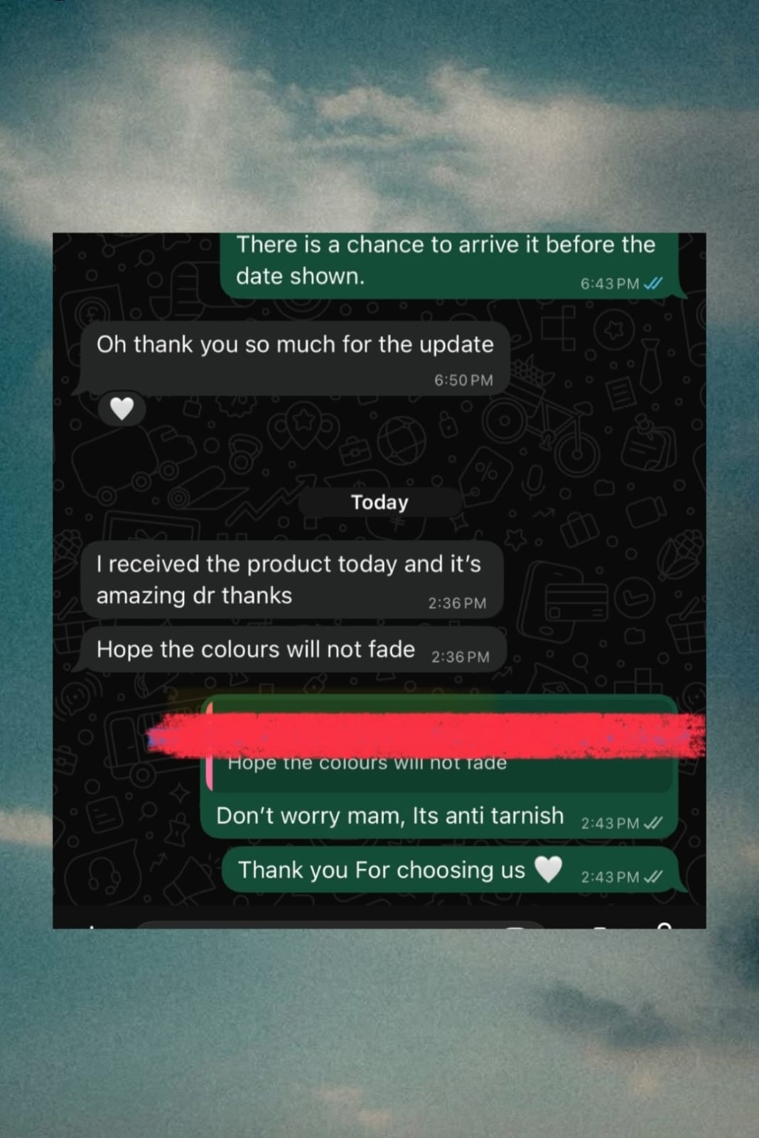 Customer review chat 16